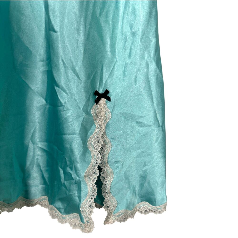 Victoria's Secret Blue Satin Lace Coquette Ballet Fairy Slip Dress Size Medium - Picture 7 of 7